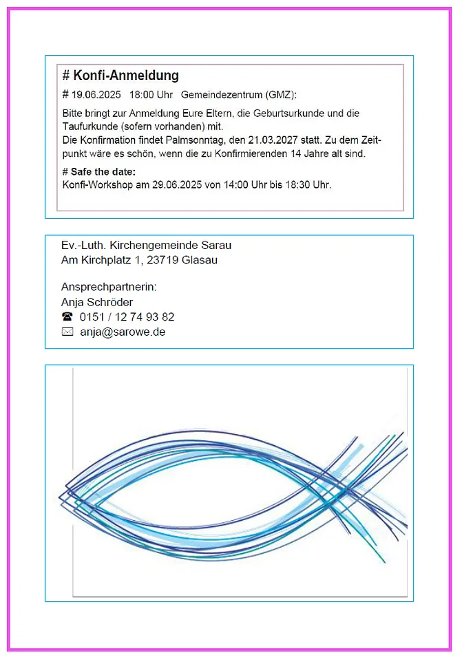 Konfi-Anmeldung am 19.06.2025 um 18:00Uhr im Gemeindezentrum